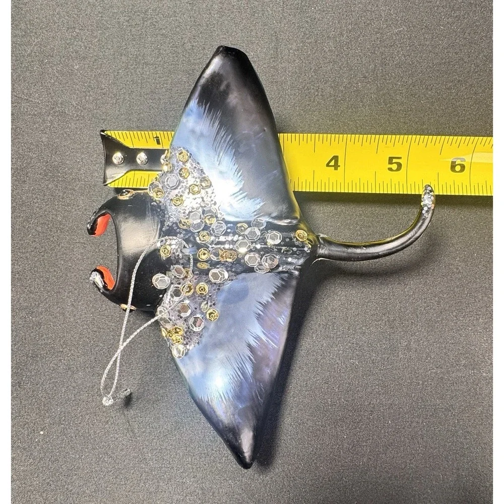 MANTA RAY Stingray Robert Stanley Glass Christmas Ornament Ocean‎ Beachy